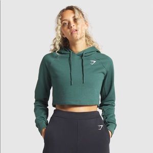 Gymshark training cropped hoodie - dark green
